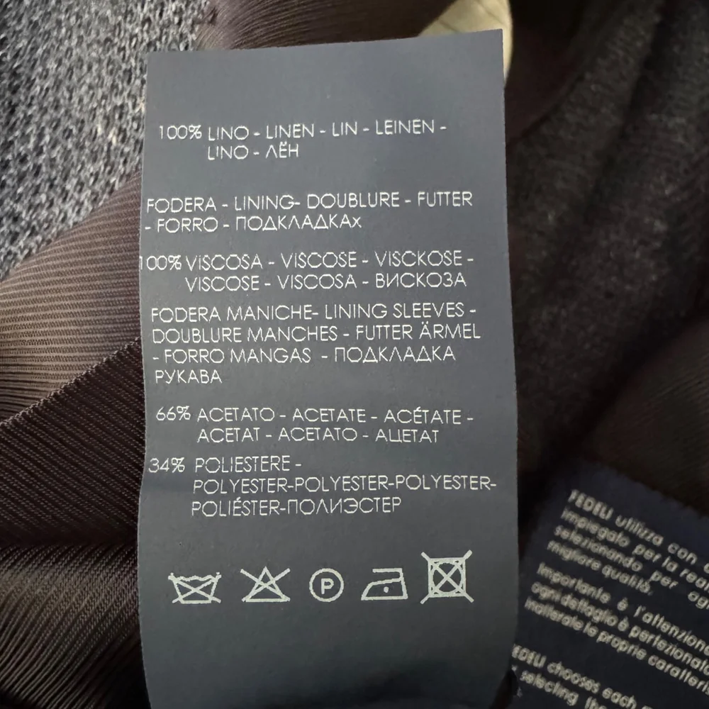 $1650 - Fedeli Damon Linen Jacquard Summer Blazer/Jacket - Navy Blue - 40 / 50 R - Picture 7 of 16